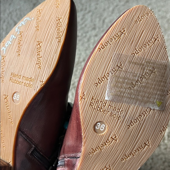 Antelope Red Brown Ankle Boots with Beaded Accents - Picture 9 of 11